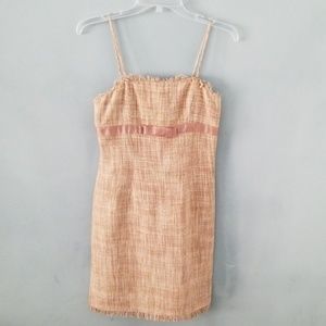 B. Moss pink and cream tweed dress